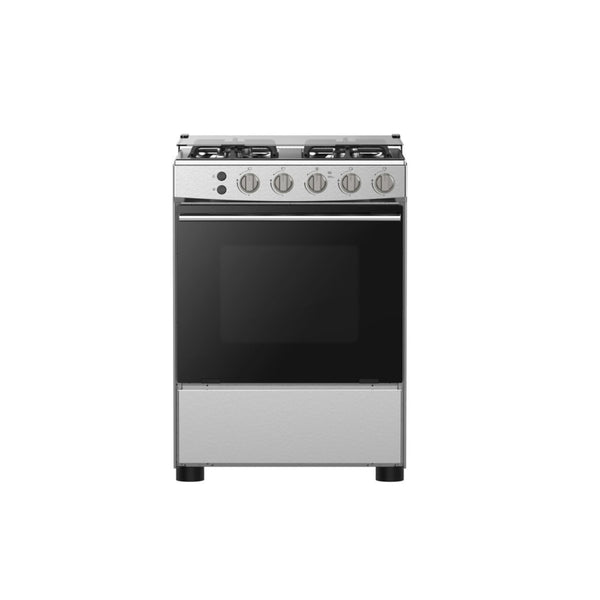 طباخ غاز قائم هايسنس HFG60121X – 60 سم، 4 شعلات، فرن غاز