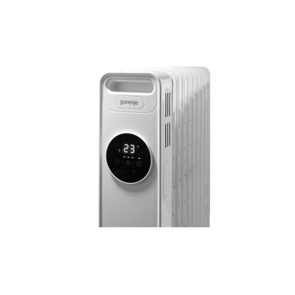 مدفأة زيت كهربائية Gorenje OR2000E 2000 W توزيع حراري 3D شاشة LED تحكم باللمس ECO مؤقت تحكم عن بُعد حماية الانقلاب